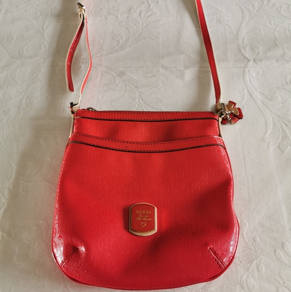 Guess Red G Logo Embossed Crossbody Bag - Picture 2 of 8